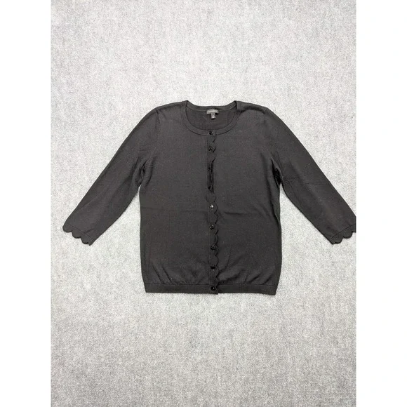 Talbots Womens Cardigan Small Scalloped Trim Old Money Capsule Career Layering - Picture 1 of 8